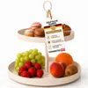 Etagere 2 Stufen Beige Ø30 cm Metall Kuchenetagere Cupcake Produktbild-Vorschau 1