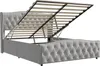 Letto imbottito 160x200cm con rete a doghe, letto a molle Anteprima dell’immagine prodotto 8