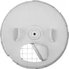 A top-down view of a gray food processor lid with a grid attachment. Náhled obrázku produktu