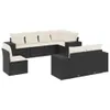 Design 8-tlg. Garten-Sofagarnitur mit Kissen Schwarz Poly Produktbild-Vorschau 2