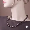 Kette 10mm Rundperle dunkelbraun-grau-marmoriert Olive Produktbild-Vorschau 2