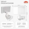 Product dimensions and features of an LED outdoor light with a motion sensor. Produktbild-Vorschau