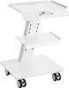 A white, three-tiered rolling cart with a handle on the top shelf, shown against a white background. Produktbild-Vorschau