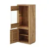 Highboard Eiche 60 cm Massivholz-Front Vitrine mit Glastür Produktbild-Vorschau 2