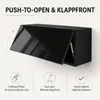 Hoogglans Wandkast Zwart 90x35x32 cm Push-to-Open Klepdeur Productafbeelding-voorbeeld 6