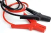 A pair of red and black jumper cables coiled on a white background. Produktbild-Vorschau