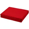 A folded red fitted sheet on a white background. Produktbild-Vorschau