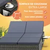 CASARIA® Lettino Doppio con Tavolino Sdraio 2 Posti Lettino Anteprima dell’immagine prodotto 6