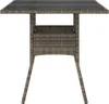 vidaXL Gartentisch mit Glasplatte Grau 80x80x75 cm Poly Produktbild-Vorschau 5