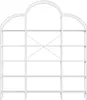 A white, multi-shelf bookcase with arched top sections. Náhled obrázku produktu
