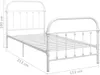 vidaXL Bettgestell Weiß Metall 100 × 200 cm Produktbild-Vorschau 5