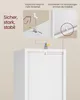 Diagrams illustrating safety features of a white storage unit. Produktbild-Vorschau