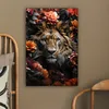 MuchoWow® - Leinwandbilder - Löwe - Tier - Natur - Floral - Produktbild-Vorschau 5