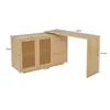 A diagram of an L-shaped desk with dimensions labeled. Podgląd zdjęcia produktu