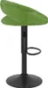 A single green bar stool with a black base and adjustable height mechanism, shown against a white background. Náhled obrázku produktu