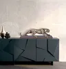 WOHNLING Dekofigur Panther Aluminium Gold 63 cm mit Produktbild-Vorschau 2