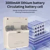 A handheld gaming console with a battery cell graphic. Produktbild-Vorschau
