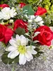 Künstliches Grabgesteck Friedhofsblumen im Holz Topf mit Produktbild-Vorschau 11