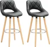 WOLTU Barhocker 2er Set mit Lehne Fußstütze, aus Kunstleder Produktbild-Vorschau 1