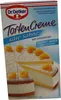 A box of Dr. Oetker Tortencreme Käse-Sahne with a picture of a cake on it. Produktbild-Vorschau