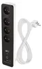 GoSmart prodlužovací kabel 2 m / 4 zásuvky / s vyp. / s USB / bílá-černá / PVC / 1,5 mm2 Náhled obrázku produktu