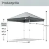A diagram showing the dimensions of a pop-up gazebo. Produktbild-Vorschau