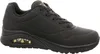 A black Skechers Uno Golden Heart sneaker is shown from the side against a white background. Voir les images du produit