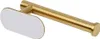 A gold-colored toilet paper holder with a white adhesive backing is shown against a white background. Produktbild-Vorschau