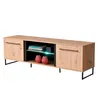 Homestyle4u Wohnwand Eiche Schrankwand Schwarz Anbauwand Produktbild-Vorschau 7