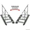Two sets of metal stairs with handrails, shown from a slightly angled front view, against a white background. Produktbild-Vorschau