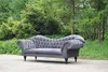 Dreisitzer Design Couch Grau Polster Sitz Textil Sofa 3 Produktbild-Vorschau 4
