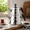 Teekannen Set Edelstahl Induktion 1,0L + 2,5L Türkischer Produktbild-Vorschau 3