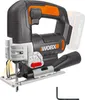 A cordless jigsaw with a battery pack attached, shown from a slightly angled front view on a white background. Podgląd zdjęcia produktu
