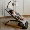 Verstellbare Babywippe mit Spielbogen – Leinenstoff - grau Produktbild-Vorschau 17