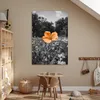 MuchoWow® Poster Blumen - Schwarz - Weiß - Orange 80x120 cm Produktbild-Vorschau 6