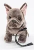 Uni-Toys - Französische Bulldogge (grau) mit Leine - 26 cm Produktbild-Vorschau 2