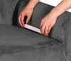 Sofabezug 4 Sitzer 235-300cm - Grau - Samt - Stretch Produktbild-Vorschau 8