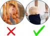 A split image showing a baby near a staircase railing with a red cross symbol, and another baby near a staircase railing with a green checkmark symbol. Náhľad obrázku produktu