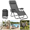 UISEBRT Gris foncé Chaise longue pliante, chaise de plage, Voir les images du produit 1
