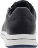 The back view of a black leather sneaker with a white sole. Náhľad obrázku produktu