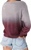 Sweatshirts Damen Lose O-Ausschnitt Kontrastfarbe Frauen Produktbild-Vorschau 2