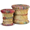 Tabourets avec détails chindi lot de 2 multicolore bambou Voir les images du produit 2