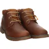 A pair of brown leather boots on a white background. Produktbild-Vorschau