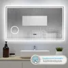 AICA LED Badspiegel 120x70cm mit Beschlagfrei Uhr Produktbild-Vorschau 3