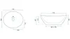 Technical drawings with dimensions of a sink. Podgląd zdjęcia produktu