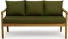 A green cushion set on a wooden sofa frame, presented against a white background. Náhľad obrázku produktu