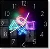 DEQORI Glasuhr 30x30 cm Zahlen 'Neon Gaming Symbole' Produktbild-Vorschau 1