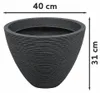 Blumentopf  anthrazit, Rillenoptik, Ø 40 cm, 25,5 L, 3770A Produktbild-Vorschau 3