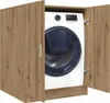 A washing machine inside a wooden cabinet with the doors open. Náhled obrázku produktu