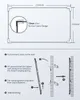 Diagrams showing the dimensions of a projector screen and instructions for mounting it. Produktbild-Vorschau